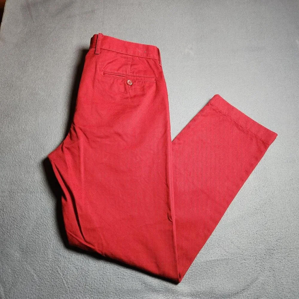 J. Crew Chino Pants Men 32X30 Red The Sutton Straight Leg